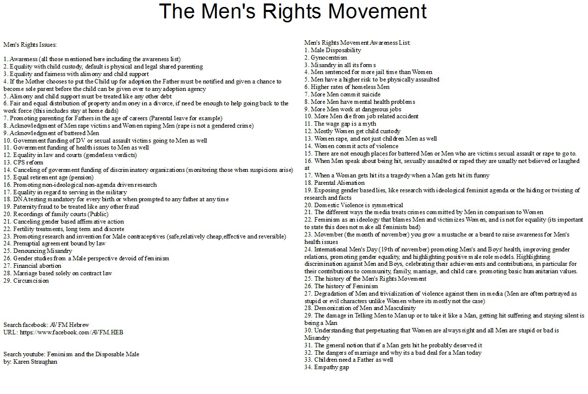 The Men's Rights Movement