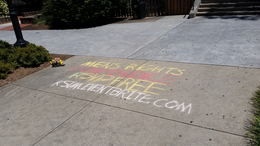 The conference ad Sage wrote in front of the Social Science building